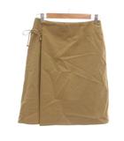 ラルフローレン RALPH LAUREN ラップミニスカート 巻き 台形 メルトン 9 ベージュ /JS