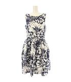 ポロ ラルフローレン POLO RALPH LAUREN ワンピース ひざ丈 ノースリーブ 花柄 16 紺 ネイビー 白 ホワイト /OR