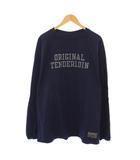 MOSS STITCH SWEAT モスステッチスウェット トレーナー 長袖 クルーネック ロゴ プリント XL 紺 ネイビー /BB