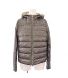 プラダ PRADA ダウンジャケット アウター フーディ 三角プレート 38 グレー 290832 /KH