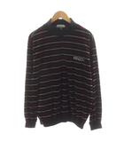 ケンゾー KENZO GOLF ニット セーター 長袖 ボーダー柄 ハイネック ハーフジップ ゴルフウェア 5 グレー 黒 ブラック 赤 レッド 535-U-6161 /AN46