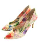 ダイアナ DIANA パンプス 花柄 マルチカラー 23.5cm オフホワイト オレンジ /SS ■OS