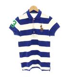 ポロシャツ カットソー 半袖 ボーダー ビッグポニー L 青 ブルー 白 ホワイト /HN