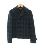 コムデギャルソンオムプリュス COMME des GARCONS HOMME PLUS AD2008 ピーコート Pコート アウター ショート丈 チェック柄 SS 緑 グリーン 紺 ネイビー PB-C011 /YT