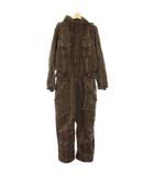  エクスニクス X-nix スノボウェア スキーウェア オールインワン つなぎ フェイクファー チェック柄 M 茶 ブラウン XNB8262 /YT