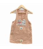 ベビーピンクハウス BABY PINK HOUSE ネイチャートレイル NATURE TRAIL ワンピース ジャンパースカート Uネック ひざ丈 プリント SS 90㎝ ピンク /HO39 女の子