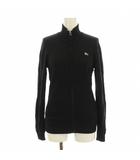 バーバリーブルーレーベル BURBERRY BLUE LABEL ニットジャケット ブルゾン ジップアップ スタンドカラー ロゴ刺繍 ウール 38 黒 ブラック FBF21-565-09 /KU