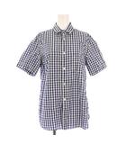 コムデギャルソンシャツ COMME des GARCONS SHIRT シャツ ブラウス 半袖 レギュラーカラー ギンガムチェック柄 S 紺 ネイビー /BB
