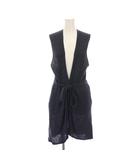 イエナ IENA ロング ベスト 前開き 麻 リネン 紺 ネイビー 17080900709010 /YM