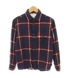 マウンテンリサーチ Mountain Research ワンポケット One Pocket チェックシャツ 長袖 M 紺 ネイビー 赤 レッド MTR-1572 /YT