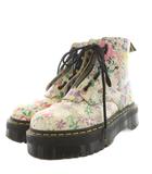 ドクターマーチン DR.MARTENS sinclair ジャングル ショートブーツ レースアップ 花柄 レザー UK6 マルチカラー ベージュ ピンク 青 ブルー /AN24
