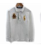 ラルフローレン RALPH LAUREN ポロシャツ 長袖 ビッグポニー ロゴ刺繍 ポロカラー S 白 ホワイト /SM23