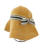 ヴィヴィアンウエストウッド Vivienne Westwood ストローハット 麦わら帽子 リボン S-M 茶 ブラウン /BB