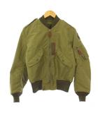 バズリクソンズ BUZZ RICKSON’S TYPE L-2 American Pad & Textile Co. フライトジャケット ブルゾン ナイロン アウター ショート丈 切替 ロゴ プリント ウール 36 カーキ BR11130 /BB