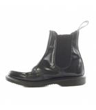 ドクターマーチン DR.MARTENS フローラ チェルシーブーツ サイドゴアブーツ ショートブーツ アーモンドトゥ ドット柄 レザー 4 黒 ブラック /AN44