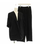 イエナ IENA 半袖 スーツ セットアップ ノーカラージャケット パンツ 36 黒 ブラック /☆G