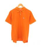 コンションキネット CONCHON QUINETTE POLO COWBOY ポロカウボーイ ポロシャツ 半袖 レギュラーカラー ハーフボタン 鹿の子 ロゴ ワンポイント M オレンジ /BB