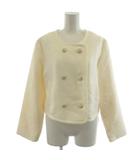 スナイデル SNIDEL 23AW ツイードジャケット ノーカラージャケット ダブル ロゴボタン F 白 ホワイト SWFJ235035 /AN31 ■JS