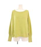 イエナ IENA 24SS コットンナイロンテープヤーンプルオーバー ニット 長袖 ボートネック 無地 ワンカラー F 黄緑 ライトグリーン 24080900111010 /BB