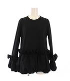 コムデギャルソンコムデギャルソン COMME des GARCONS COMME des GARCONS コムコム AD2024 ボリュームフリルTシャツ カットソー 長袖 XS 黒 RN-T012 /KH