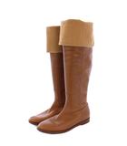 マックスマーラ MAX MARA ロングブーツ カーフレザー ローヒール 37 ブラウン /KH