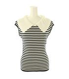 イエナ IENA ニット カットソー ノースリーブ ボーダー柄 白 黒 /NR