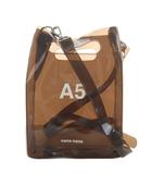  ナナナナ nana-nana ハンドバッグ ショルダーバッグ 2way ロゴ クリア 茶 ブラウン /AN5