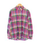 ボタンダウンシャツ カジュアル 長袖 レギュラーカラー チェック柄 L マルチカラー /BB