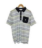  ピッコーネクラブ PICONE CLUB ゴルフウェア ポロシャツ 半袖 ボーダー 50 白 ネイビー C489401 /☆G