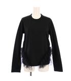 ノワールケイニノミヤ  kei ninomiya コムデギャルソン AD2024 Tシャツ ロンT カットソー 長袖 チュール フリル S 黒 3N-T017 /TK