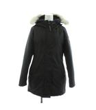 カナダグース CANADA GOOSE VICTORIA PARKA ヴィクトリアパーカー ダウンジャケット ミドル丈 ジップアップ コヨーテファー S 黒 ブラック 3037LA /KU