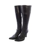 セルジオロッシ Sergio rossi ロングブーツ ポインテッドトゥ レザー 36.5 ブラック /TK