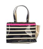 テッドベーカー TED BAKER トートバッグ ショルダーバッグ ボーダー柄 ビニール 紺 白 /TK