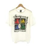ステューシー STUSSY タワレココラボ 4kids Tシャツ カットソー クルーネック 半袖 プリント M 白 ホワイト 黒 ブラック /YT