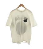 ステューシー STUSSY Tシャツ カットソー 半袖 8ボール ロゴ プリント L 白 ホワイト 黒 ブラック /AN32