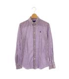ラルフローレン RALPH LAUREN ボタンダウンシャツ 長袖 チェック 4 紫 パープル 白 ホワイト /AT ■OS