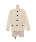 バーバリー ロンドン BURBERRY LONDON ノーカラージャケット アウター ショート丈 ワンカラー 38 白 ホワイト /BB