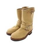 レッドウィング REDWING 羽タグ 8268 スエード エンジニアブーツ US6 ベージュ /YM