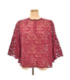 イエナ IENA 17SS シャツ ブラウス 長袖 レース プルオーバー ボルドー ■FF