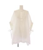 イエナ IENA ギャザースリーブブラウス シャツ プルオーバー 半袖 スキッパー リボン F 白 ホワイト 21051900028020 /BB