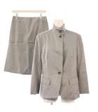 バーバリー ロンドン BURBERRY LONDON セットアップ スタンドカラージャケット アウター ショート丈 タイトスカート ひざ丈 38 42 グレー /BB