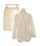 バーバリー ロンドン BURBERRY LONDON セットアップ テーラードジャケット アウター シングル タイトスカート ひざ丈 42 40 白 ホワイト /BB