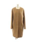 イエナ IENA 22AW ラムウールノーカラーコート ロング丈 アウター 36 茶 ブラウン 22020900560030 /AN34