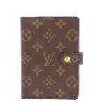ルイヴィトン LOUIS VUITTON モノグラム アジェンダPM キャンバス 文房具 手帳 メモ帳 二つ折り コンパクト ロゴ 総柄 茶 ブラウン R20005 /BB ■OH