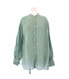 イエナ IENA 23SS ラミーリヨセルバックギャザーシャツ ブラウス 長袖 バンドカラー ワンカラー 36 青 ブルー 23050900062010 /BB