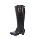 オデットエオディール Odette e Odile アローズ ロングブーツ ラウンドトゥ チャンキーヒール ローヒール レザー ワンカラー 24cm 黒 ブラック /BB