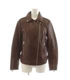 マンゴ MNG ライダースジャケット レザー S 茶 ブラウン 50575 /RR