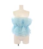 リリーブラウン Lily Brown 24SS ボリュームフリルビスチェ チューブトップ キャミソール ショート丈 F 水色 ライトブルー LWFT241081 /BB