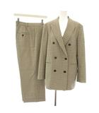 23区 オンワード樫山 23AW スーツ セットアップ 上下 ガンクラブチェックストレッチジャケット テーラードジャケット ダブル 40 ガンクラブチェックストレッチアンクルパンツ 44 タグ付き 白 ホワイト 茶 ブラウン /YT