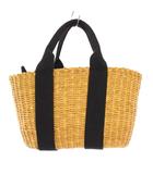 ムーニュ MUUN かごバッグ カゴバッグ ハンドバッグ 編み込み 切替 バイカラー ベージュ 黒 ブラック /BB